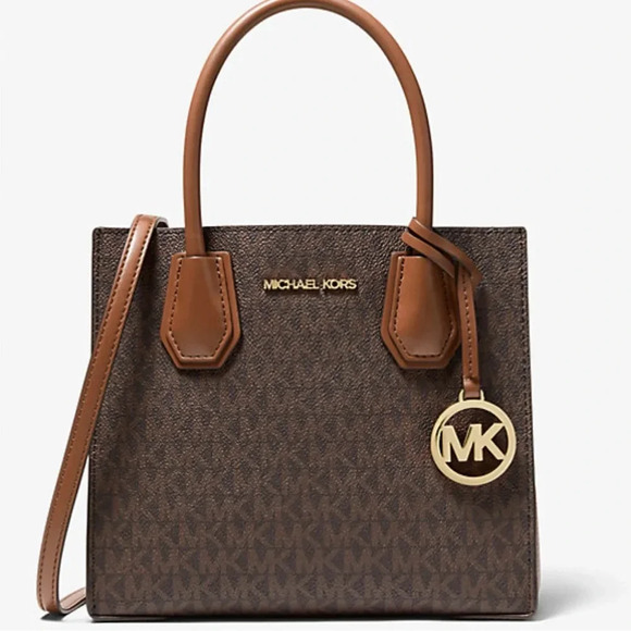 Michael Kors Handbags - NWT Michael Kors Mercer Medium Logo and Leather Accordian Crossbody Bag